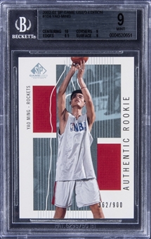2002-03 SP Game Used Edition #104 Yao Ming Rookie Card (#362/900) - BGS MINT 9